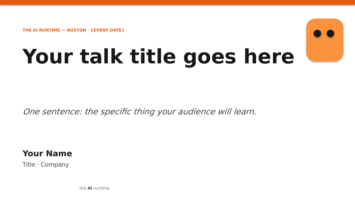 Speaker template title slide